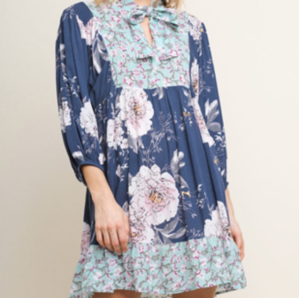 Umgee Dress NWT Boho Blue Floral